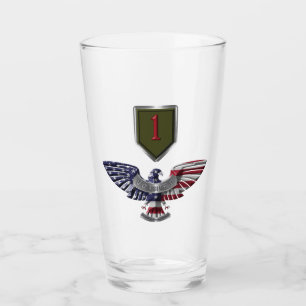 Verre 1re division d'infanterie "Big Red One" Eagle