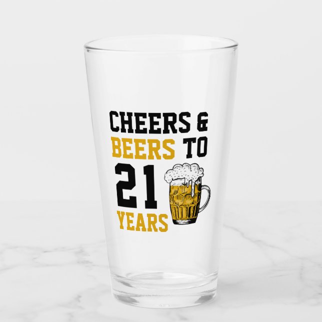 Verre 21e anniversaire Cheers & Bières à 21 ans (Devant)