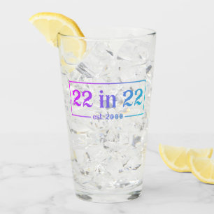 Verre 22e anniversaire 22 EN 22 est 2000 Dégradé