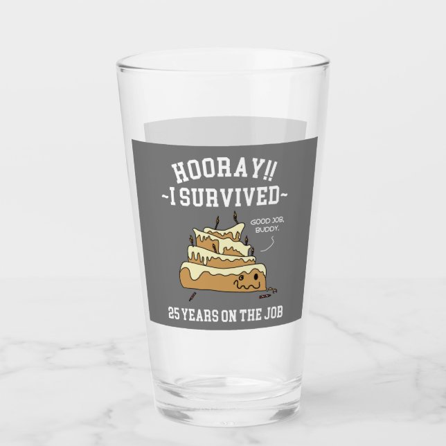 Verre 25 ans au travail 25e anniversaire du travail (Devant)