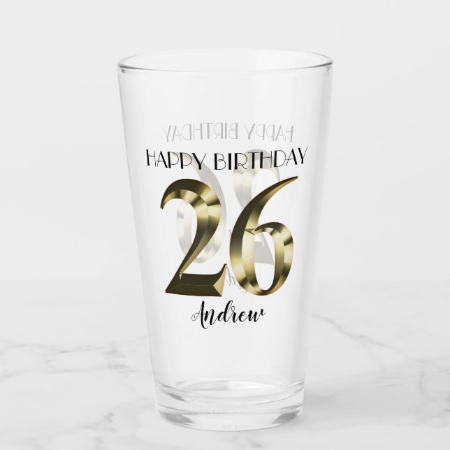 Verre 26e anniversaire d'or métallique (Devant)