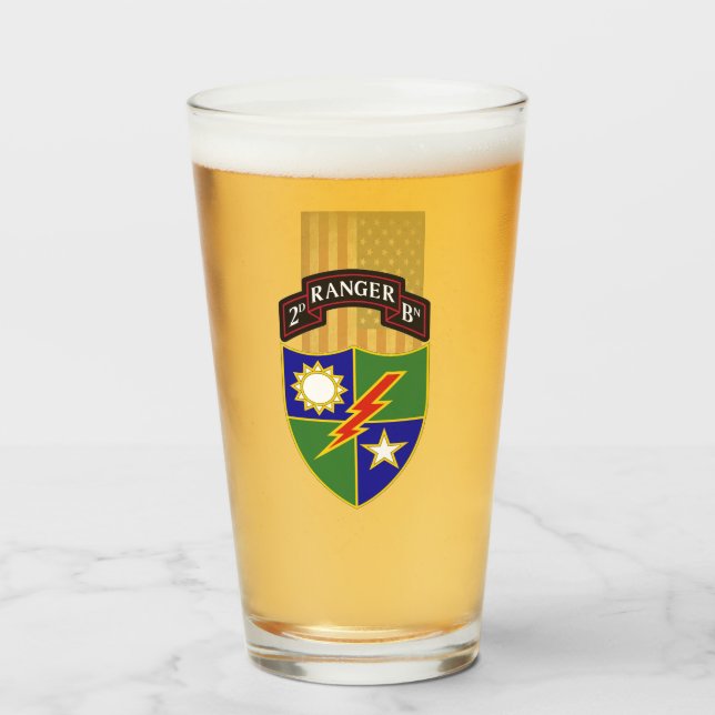 Verre 2e Bataillon - 75e Régiment de Rangers - Drapeau a (Devant (rempli))