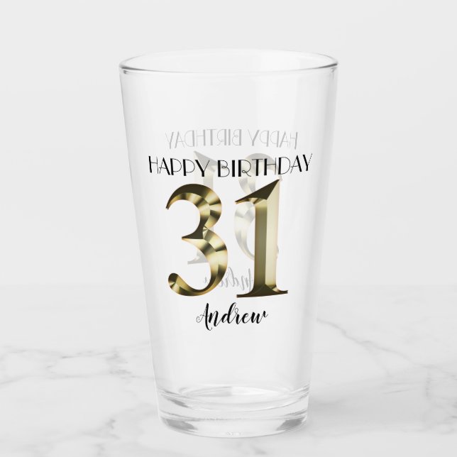 Verre 31e anniversaire d'or métallique (Devant)