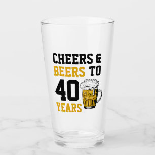 Verre 40e anniversaire Cheers & Bières à 40 ans