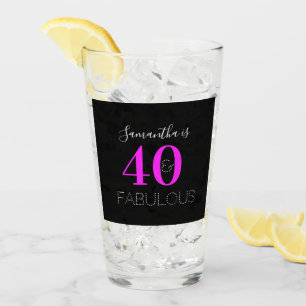 Verre 40e anniversaire personnalisé 40 Fabuleux Rose Néo