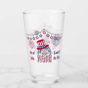 Verre 4 juillet Fête de l'Indépendance Aigle américain