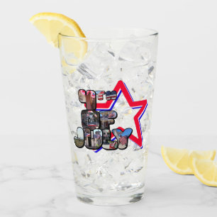 Verre 4 juillet Grande Lettre Star Glass