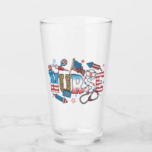 Verre 4 juillet Infirmière patriotique Boire