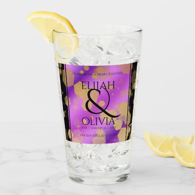 Verre 6e 33e 47e 48e anniversaire du Mariage Améthyste (Devant glace)