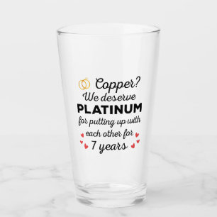 Verre 7e anniversaire Mariage I - Couple amusant en cuiv