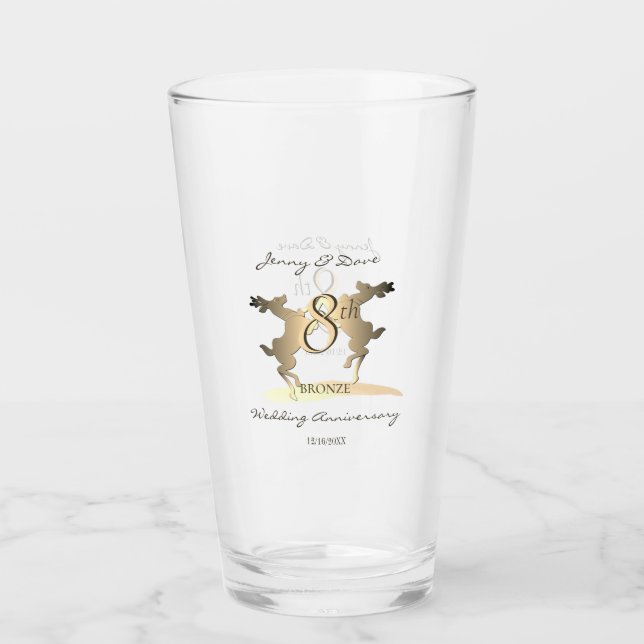 Verre 8e anniversaire Mariage du renne de bronze (Devant)