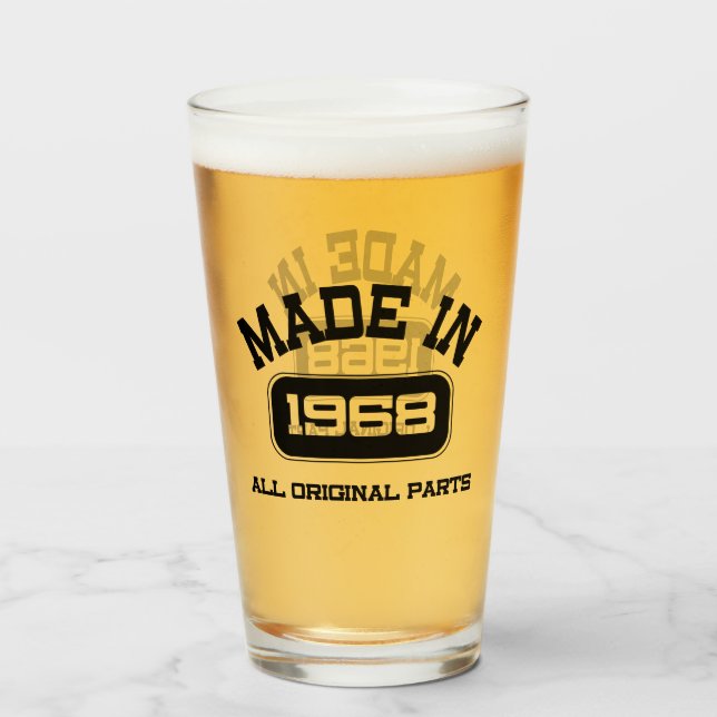 Verre à bière de 1 pint pour 50e anniversaire (Devant (rempli))