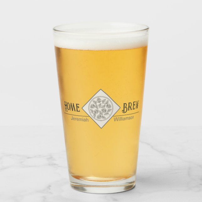 Verre à bière de pub personnalisé pour brassage ma (Devant (rempli))