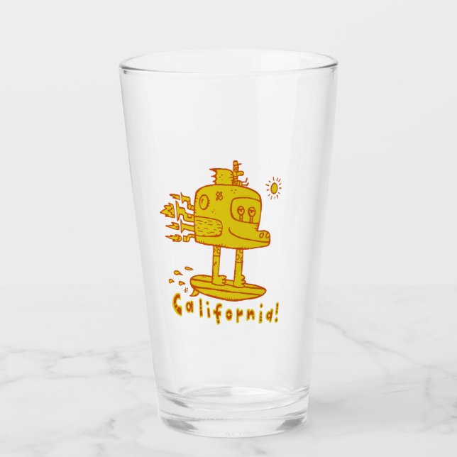 Verre à bière pour camion monstre de surf en Calif (Devant)