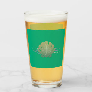 Verre à bière vert trèfle Lettre B - St. Patrick