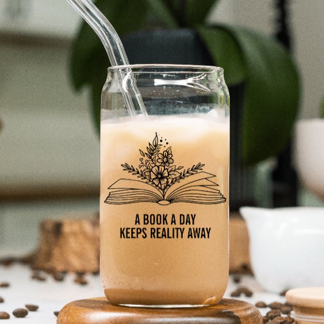 Verre à boire en forme de canette pour amateur de  (Indulge your literary senses with our witty drinking glass, perfect for the book lover in you.)