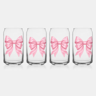 Verre à boire mignon avec nœud en satin rose