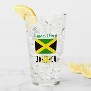 Verre à boire personnalisé avec le drapeau jamaïca