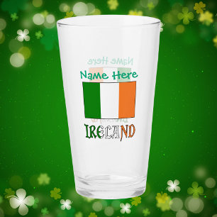 Verre à boire personnalisé Drapeau Irlandais Vert