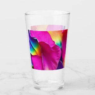 Verre à boire - Rose arc-en-ciel pétales