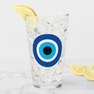 Verre à boire symbole grec Mati Bleu mauvais œil