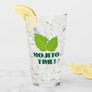 Verre à cocktail Mojito avec logo feuille de menth