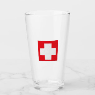 Verre à drapeau suisse