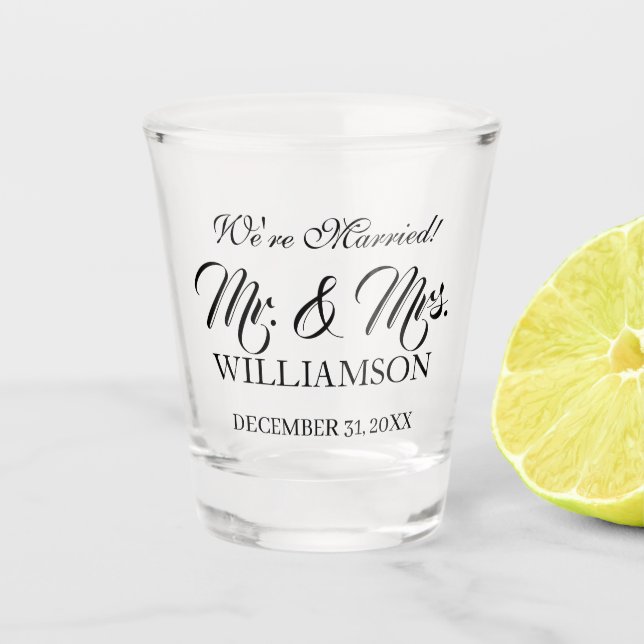 Verre à liqueur de coutume de faveur de mariage (Devant)
