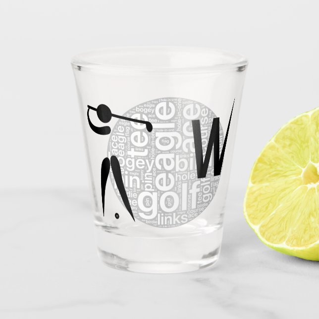 Verre à liqueur personnalisé de whiskey de golf (Devant)