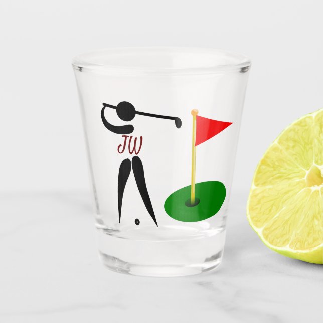 Verre à liqueur personnalisé de whiskey de golf (Devant)