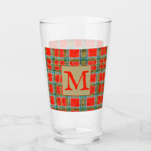 Verre à Pint MAC BAIN TARTAN + Initiale