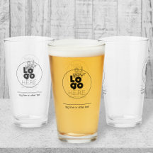 Verre à pinte 16 oz avec logo d'entreprise imprimé