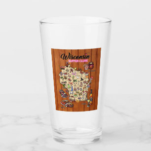 Verre à pinte - Carte du club de soupe du Wisconsi