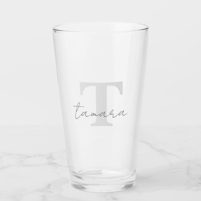 Verre à pinte personnalisé de 16 oz avec votre nom (Devant)