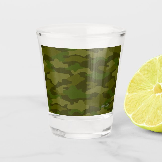 VERRE A SHOT 文字　カスタム　迷彩（カーキ）     ショットグラス (Devant)