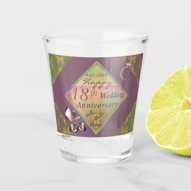 Verre A Shot 18e anniversaire Mariage Porcelain Graphics (Devant)