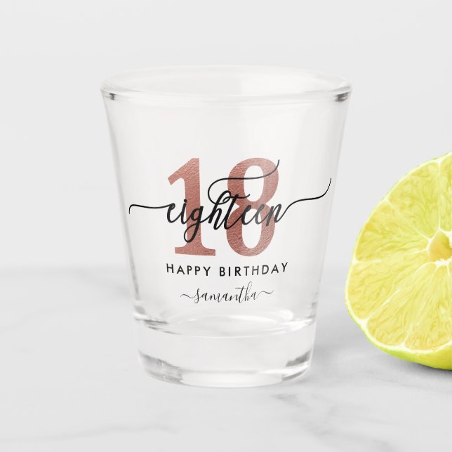 Verre A Shot 18e anniversaire Rose Gold (Devant)