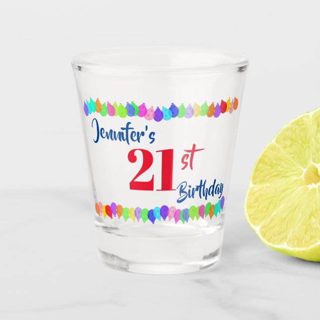 Verre A Shot 21ème L'anniversaire personnalisent (Devant)