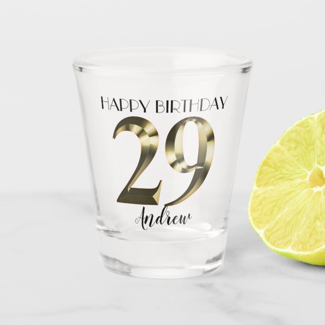 Verre A Shot 29e anniversaire d'or métallique (Devant)