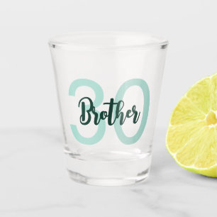 Verre A Shot 30e anniversaire Brother Green Script moderne