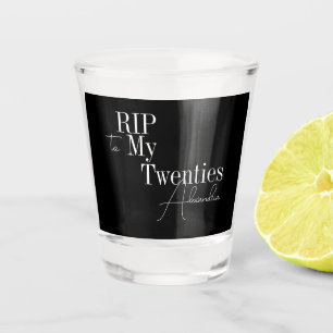 Verre A Shot 30e Anniversaire Fête RIP 20s Noir et Blanc
