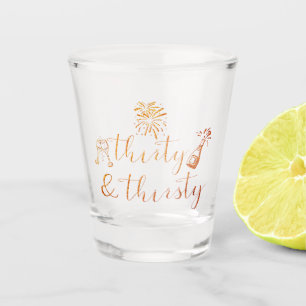 Verre A Shot 30ème Manuscrit TRENTE de parties scintillantes