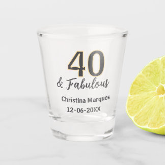 Verre A Shot 40 & merveilleux gris jaune calligraphie d'anniver