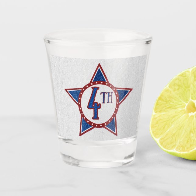 Verre A Shot 4 juillet Parties scintillant (Devant)