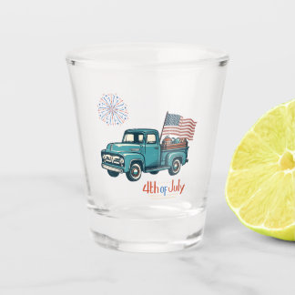 Verre A Shot 4 juillet rustique/vintage
