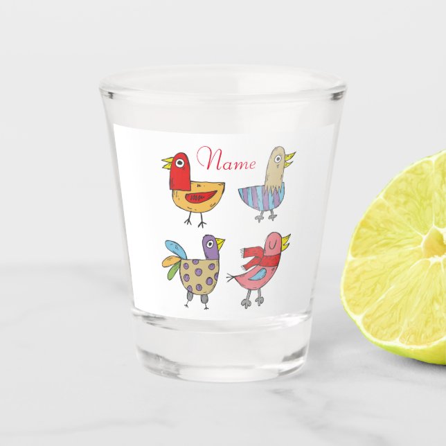 Verre A Shot 4 Oiseaux amusants Thunder_Cove (Devant)