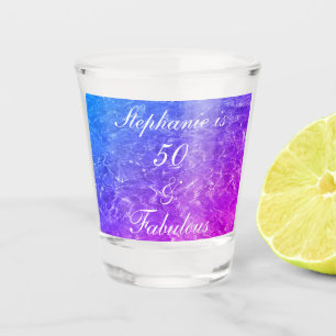 Verre A Shot 50 Fabuleux Anniversaire rose pourpre Étincelle d'