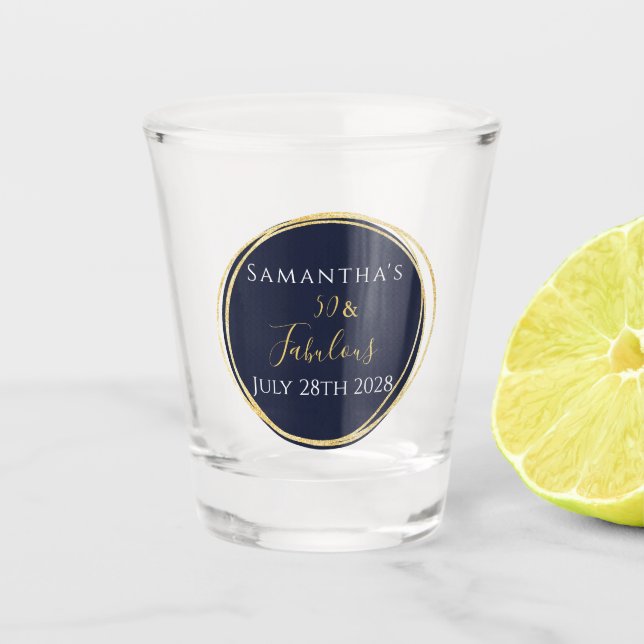 Verre A Shot 50e anniversaire 50 et fabuleux Marine Gold (Devant)