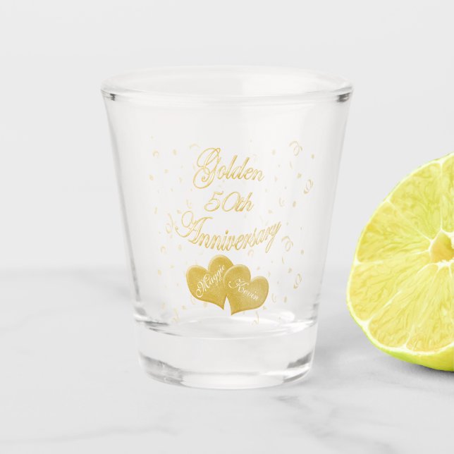 Verre A Shot 50e Anniversaire d'or Personnalisé (Devant)