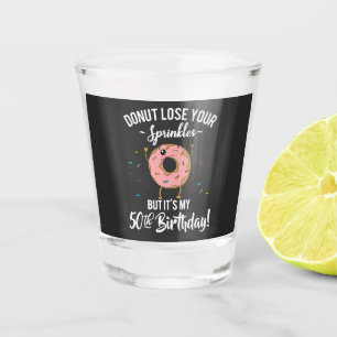 Verre A Shot 50e anniversaire Funny Donut Cinquante ans Parti